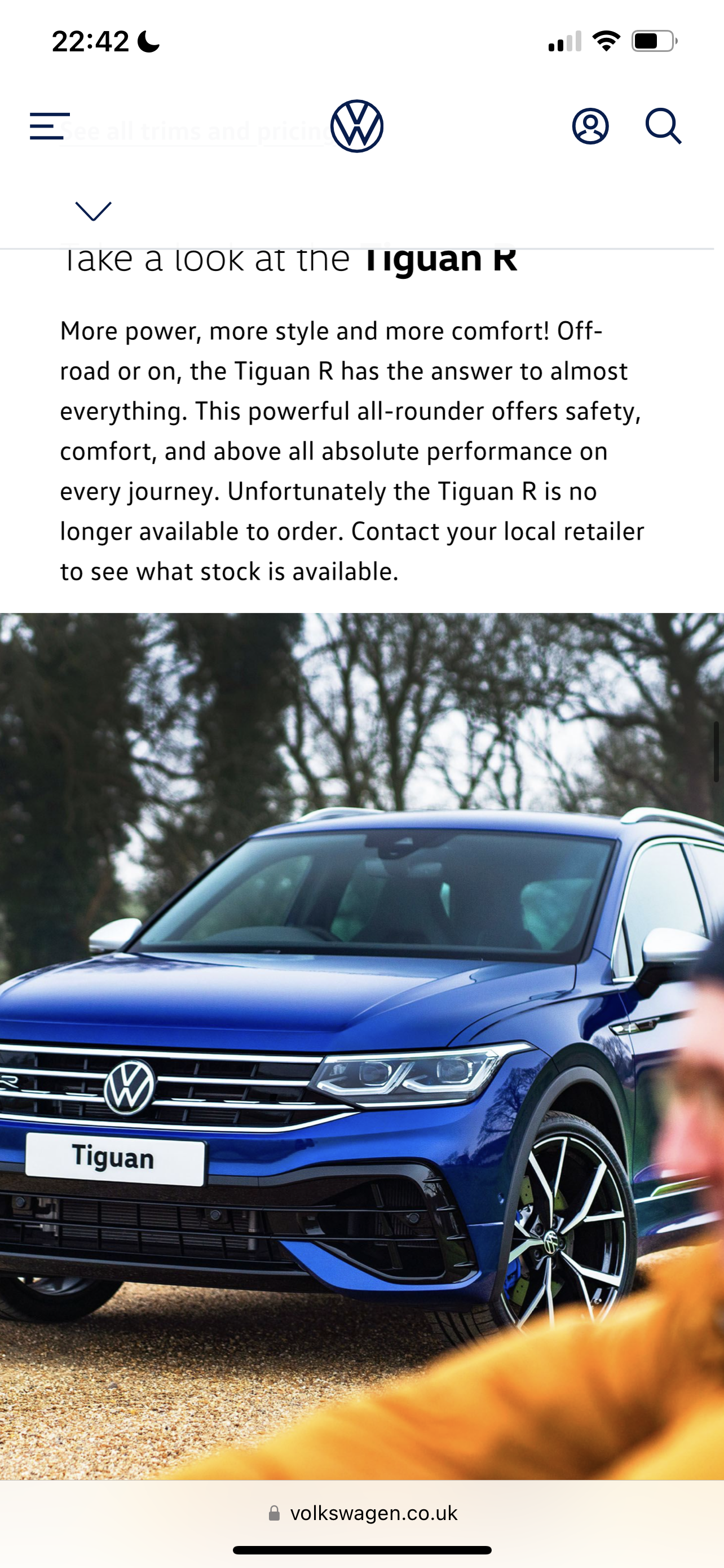 Volkswagen Tiguan R en stock