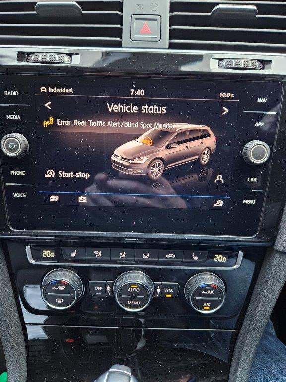 Error Rear Traffic Alert/Blind Spot Monitor VW Golf R MK7 Chat