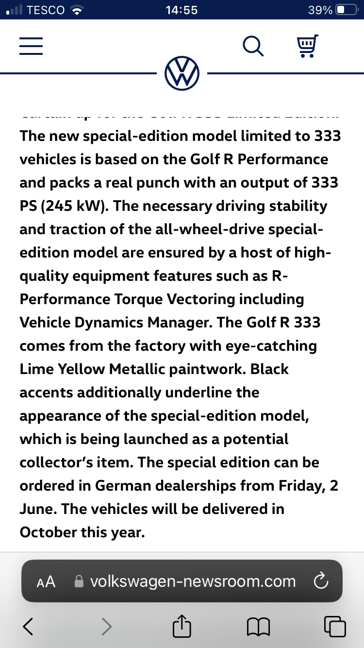 VW Golf R 333 Limited Edition: not a lemon